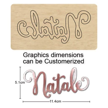 

'Christmas' Italian Word Cutting Wood dis For Decor Scrapbook Card Making Suitable for Common Die Cutting Machines on the Market