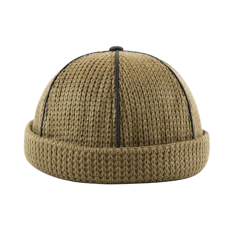 JAMONT новое качество осень-зима череп Кепки Трикотажные мужские женские шапки шапочки шляпа Повседневное в морском стиле теплая зимняя шапка колпаки Casquette Gorras - Цвет: Brown