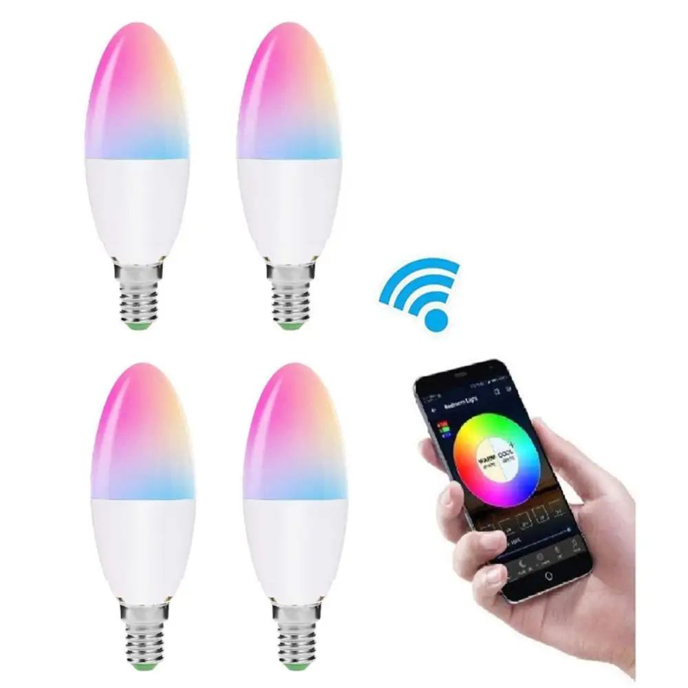 

Smart WiFi Candle Bulb Support Alexa/Google Home LED Lamp for Room Restaurant Bathroom Decoration E27