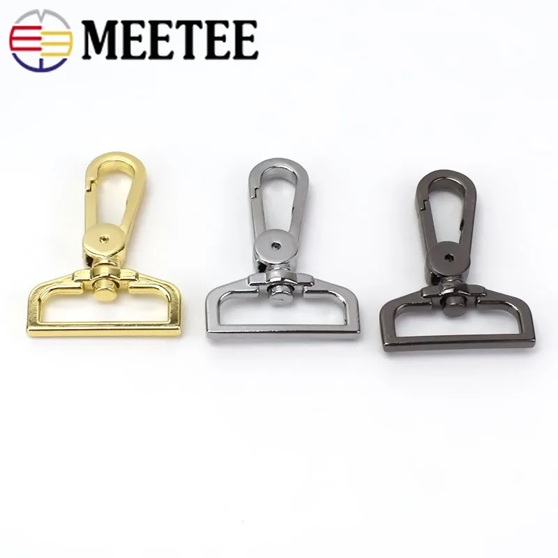 

2/10pc 38mm Meetee Bags Strap Replacement Metal Buckles Luggage Swivel Trigger Lobster Dog Clasp DIY Sewing Leather Accessories