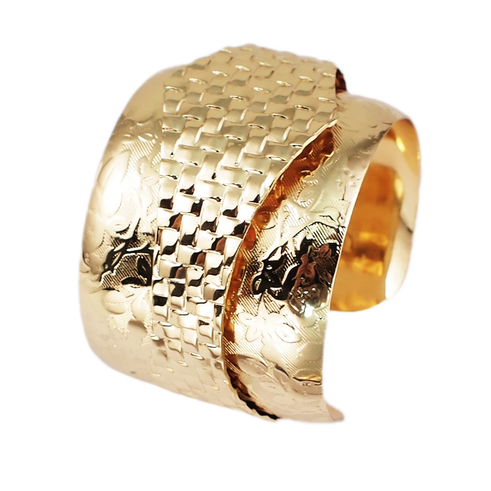 Gold Bangles Модные браслеты-манжеты из сплава для женщин, дизайн, большой браслет в стиле панк, вечерние ювелирные изделия, UKEN - Окраска металла: Gold Bangles