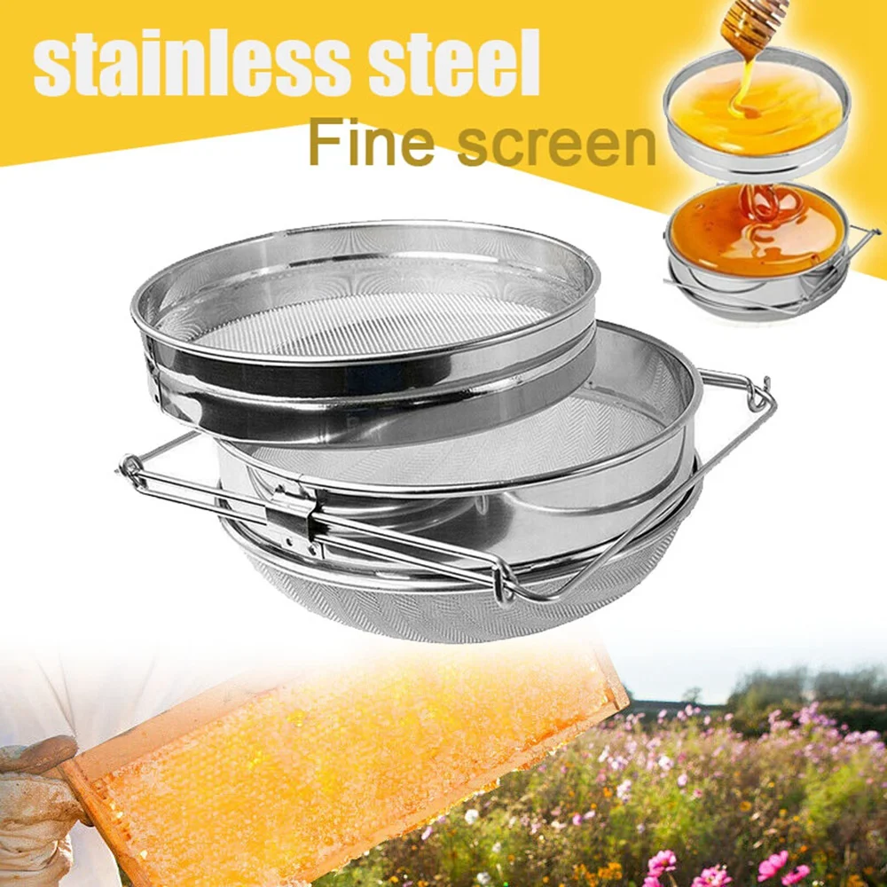 

24cm Honey Filters Strainer Extractor Network Stainless Steel Screen Mesh Double Sieve Filter Beekeeping Tools Honey Tools