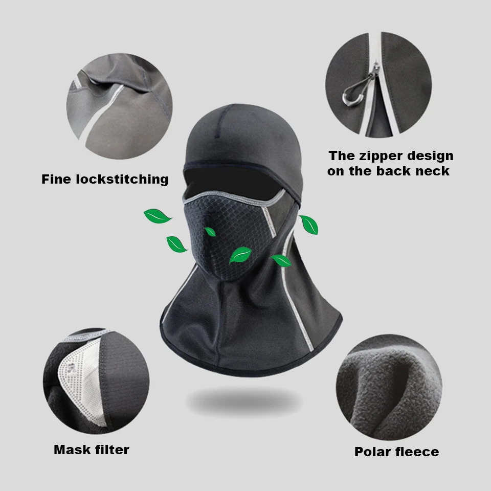 Winter Motorcycle Cycling Cap Fleece Thermal Full Face Cover Windproof Cycling Face Mask Balaclava Skiing Fishing Hat Headwear
