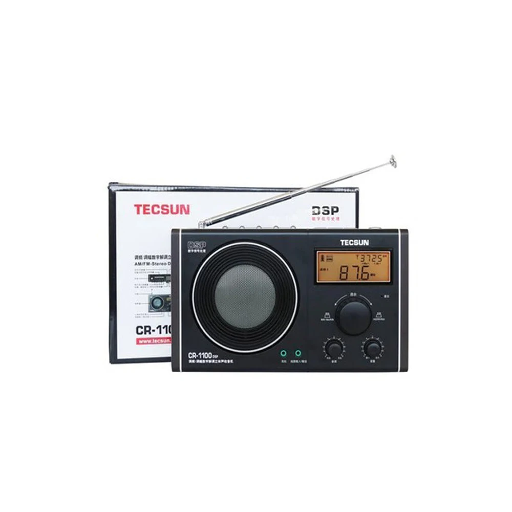 Tecsun CR-1100 DSP радио с большим глубоким звуком AM/FM стерео винтажный домашний динамик высокого качества