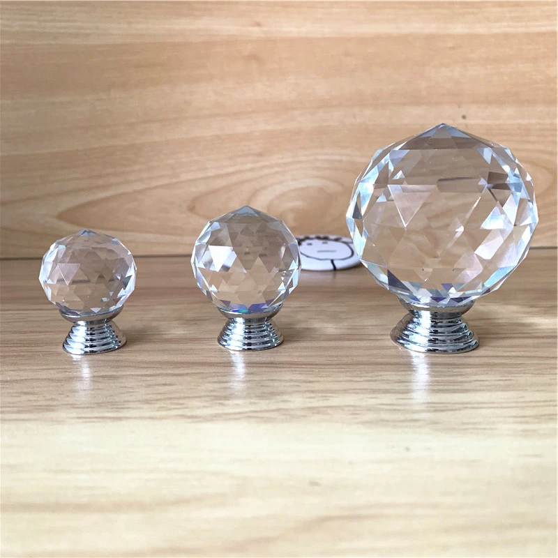 Handle Door Crystal Ball Door Knob Pull Handle Round Crystal Door