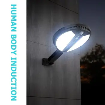 

New 70 LED IP65 Waterproof Round Solar LED Wall Lamp Remote PIR Body Induction Solar Light Outdoor Yard Street Lamp Garden Light