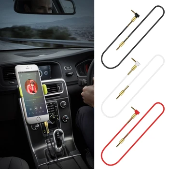

3.5mm Gold Plated Male To Male 90 Degree Angle Audio Aux Cable For Car Stereo PC E7CA