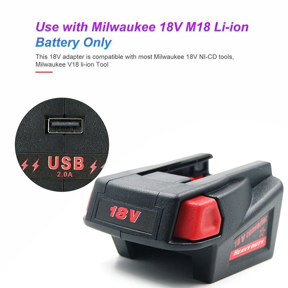 

Converter Adapter Lithium Battery Power Converter for Milwaukee M18 18V to V18 Li-ion Battery USB Phone Charger Charging Tools
