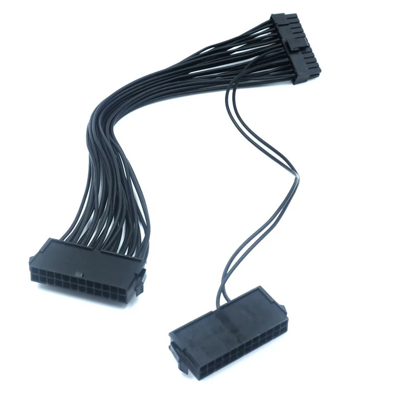 24Pin ( 20pin + 4pin ) Dual PSU Power Supply Motherboard Adapter Cable 30cm for BTC RIG Mining wire 18AWG 30cm