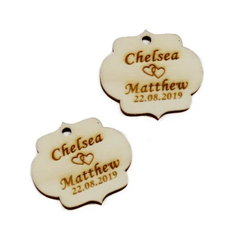 

100pcs Personalised Engraved Wooden Cloud Circle Table Centerpieces Custom Name Tags Wedding Baby Shower Gift Party Decor Favor
