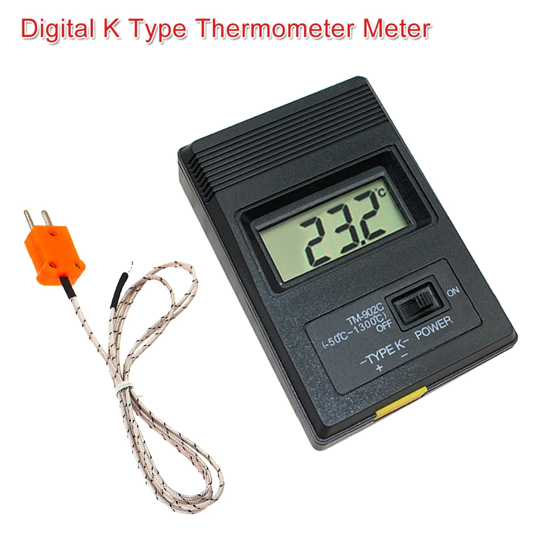 

TM902C LCD Digital Temperature Meter Digital K Type Thermometer Sensor + Probe Detector Meter -50C to 1300C For Factory/ Lab