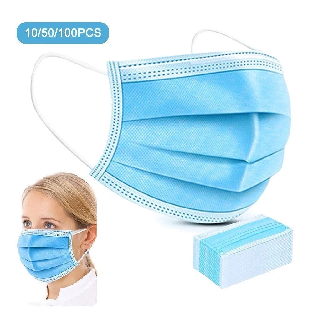 

20/50/100pcs Face Mouth Anti Virus Mask Disposable Protect 3 Layers Filter Dustproof Earloop Non Woven Mouth Masks Fast Delivery