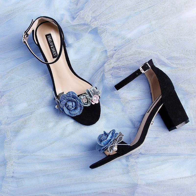 Women Sandals Floral Wedding Shoes 