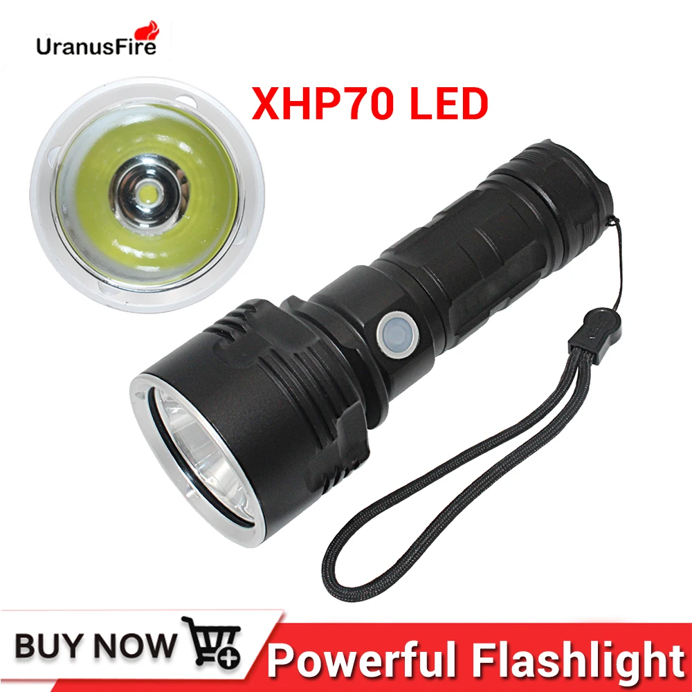 

High Lumens LED Flashlight XHP70 Most Powerful Flashlight Torch 26650 USB Rechargeable Torch XHP70 Lantern Hunting Camping Lamp