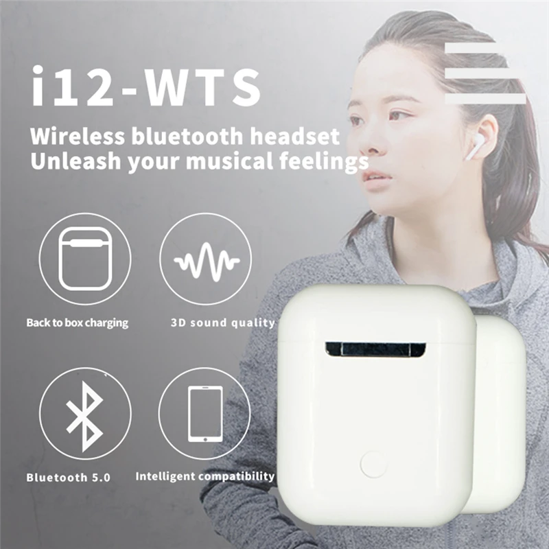 

i12 tws Bluetooth Earphone For lenovo z6 pro Vibe P1 P2 B C C2 Power Z5 S5 ZUK Z1 Z2 Pro K5 Plus K3 Note A1000 A6010 Headphone