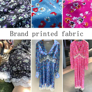 

50x145 cm brand girly style printed clothing skirt four seasons available fashion polyester fabric cloth for dress sewing