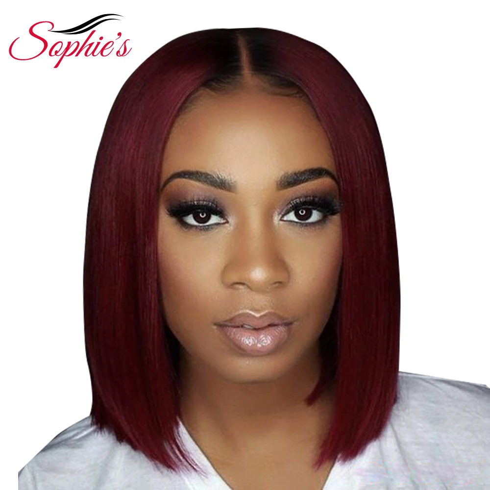 Human Hair Lace Front Wig For Black Women Brazilian Short Bob 4*4 Closure Pre-Plucked Remy Hair