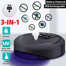 3-in-1 UV Disinfection Smart Vacuum Cleaner Sweeping Mopping Robot Auto Dust Sterilize With Spray Tunction USB Rechargeable