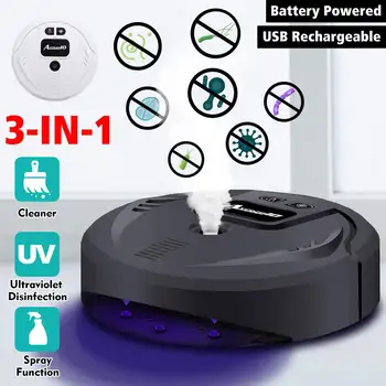

3-in-1 UV Disinfection Smart Vacuum Cleaner Sweeping Mopping Robot Auto Dust Sterilize With Spray Tunction USB Rechargeable