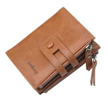 Name Engraving Men Wallets Leather Double Zipper Card Holder Short Male Purse Coin Pocket Vintage Brand High Quailty Men Wallets