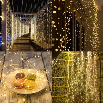 

Warm White 300LED 3x3M Fairy Curtain String Lights For Wedding Party Home String Light Curtain String Light