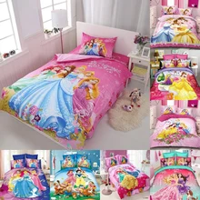 Disney Золушка Белла 5 Принцесса Рапунцель Комплект постельного белья для девочек детский пододеяльник наволочка для детей подарок для девочек 1,0 м 1,2 м
