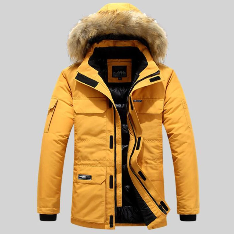 parka jacket Men Fur Warm Thick Cotton Multi-pocket Hooded Parkas Mens Casual Fashion Warm Coats Plus Size 5XL 6XL Overcoat Winter Jackets down coats & jackets