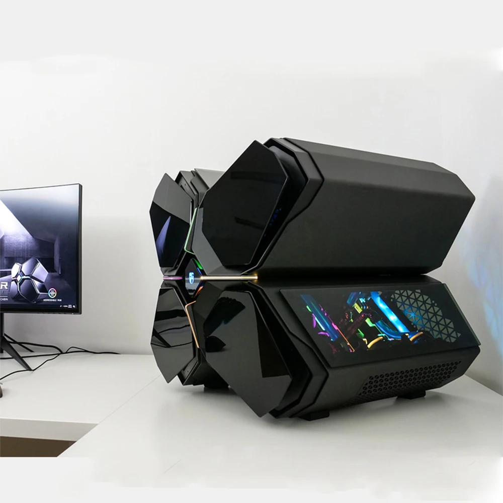 E-ATX материнская плата компьютерный чехол USB3.0x3 игровой бесшумный боковой прозрачный DIY настольный чехол s поддержка ATX/Micro-ATX с 5 вентилятором охлаждения
