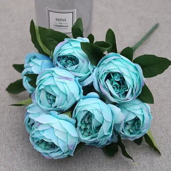 

10 Big Heads Bouquet Fake Flower Rare Herbaceous Peony Real Touch Party Decor Bride Wedding Home Decoration Fake Flowers Faux