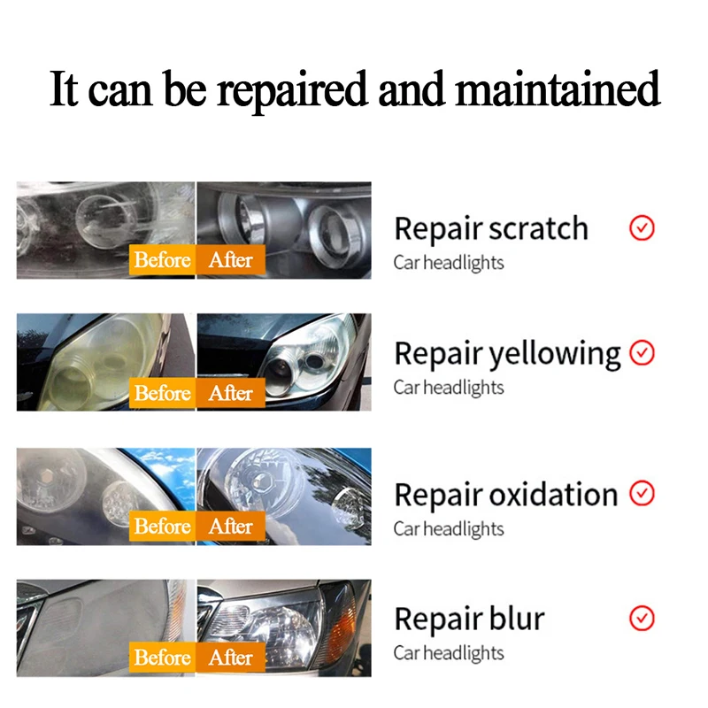 20ML Car Light Repair Agent Headlight Renewal Polish Car Repair Fluid Refurbished Headlight Kit Anti-scratch Liquid