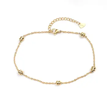 Fashion Stainless Steel Anklet Simple Gold On Foot Ankle Bracelets For Women Men Leg Chain Jewelry Gift 23.5cm – 22cm Long 1 PC