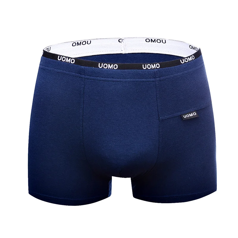 Navy Jacvion 3XL мужские трусы боксеры большого размера мужские Боксеры Шорты хлопковые трусы эластичный пояс дизайн короткие - Цвет: Navy