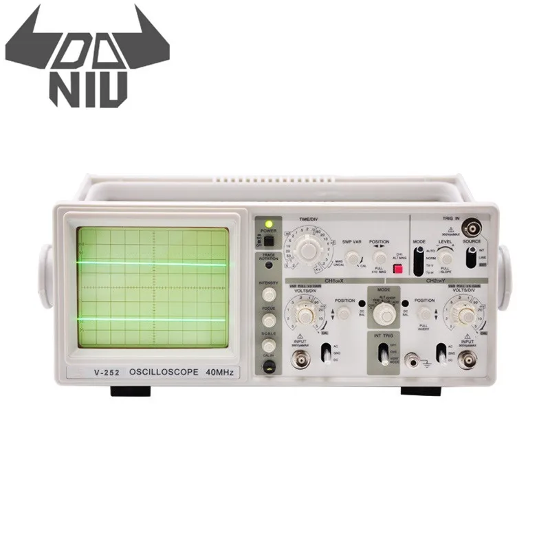 

DANIU 20Mhz Analog Oscilloscope with 6" CRT 2 Channels 2 Tracing Dual Channel Oscilloscope V-252 Portable Oscilloscope
