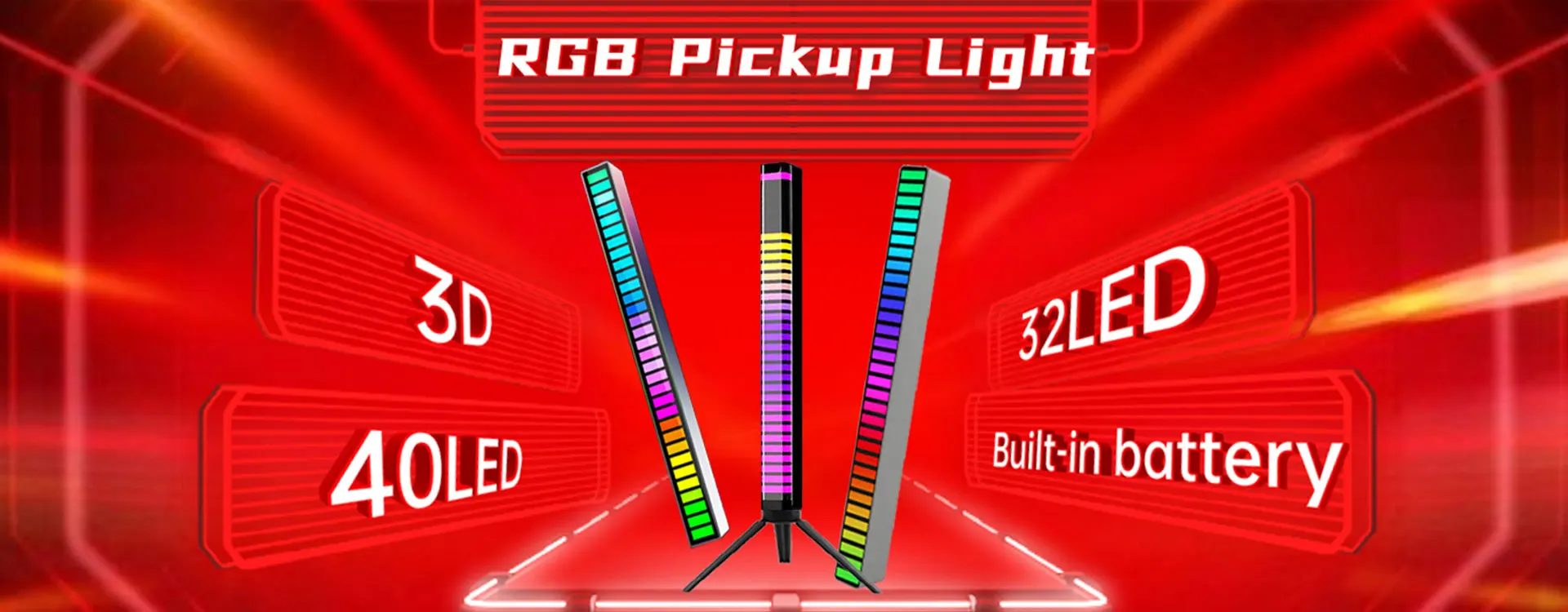 NEW RGB Music Sound control LED light app control Pickup Voice Activated Rhythm Lights color Ambient LED Light bar Ambient Light