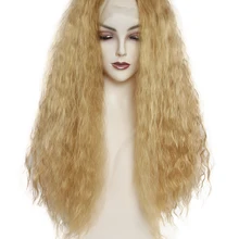 Длинные афро парики для черных женщин синтетические кружевные передние парики пушистые волосы кудрявые волосы парик косплей