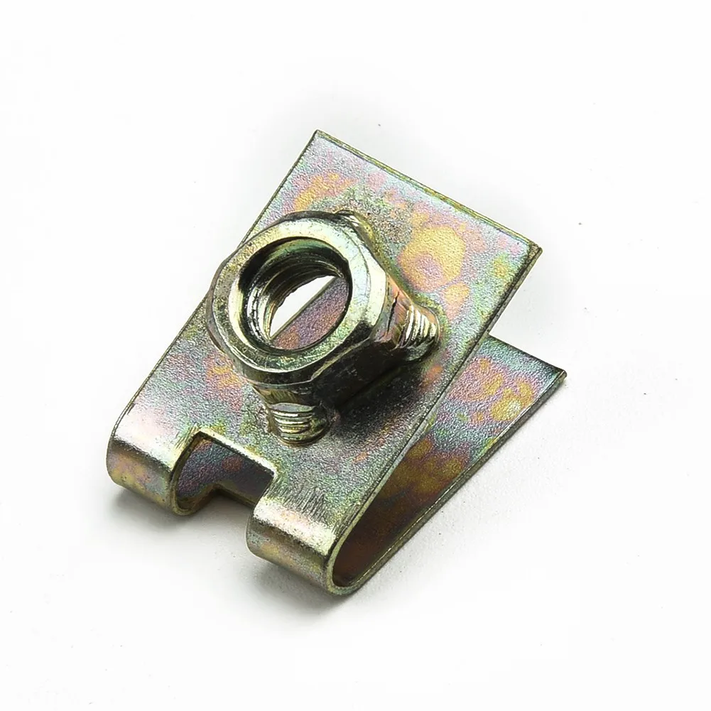 

Brand New U-Shape Clips Car Clips Spring Metal 20X Copper Tone Fastener Rivet M6 Speed Nuts For Securing Wires