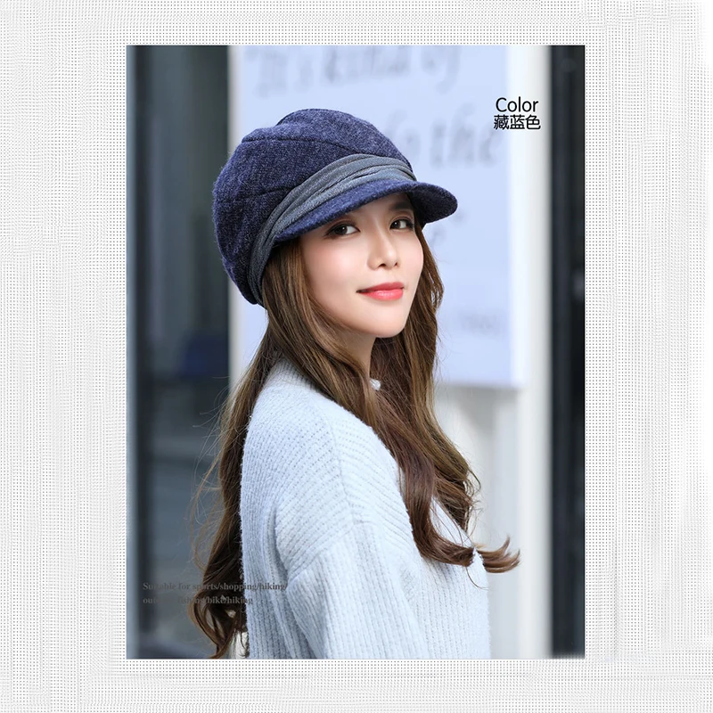 Осень и зима корейский женский берет модная шерстяная теплая восьмиугольная шляпа элегантный поп женский берет