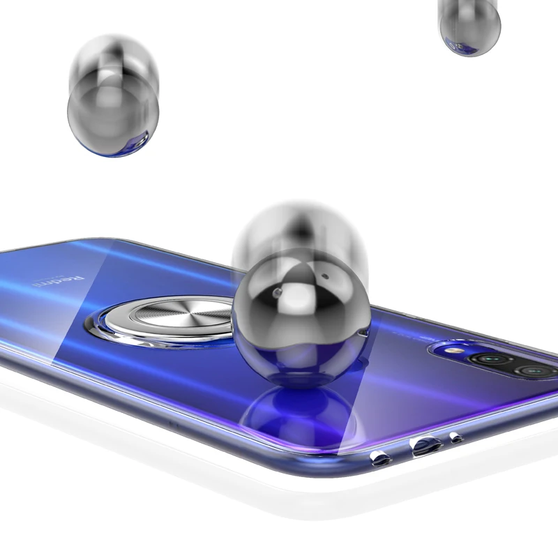 Для XIoami Redmi Note 7 Pro 7s чехол Чехол для XIoami Redmi Note 7s 7 Pro прозрачный с кольцом на палец чехол с магнитным держателем
