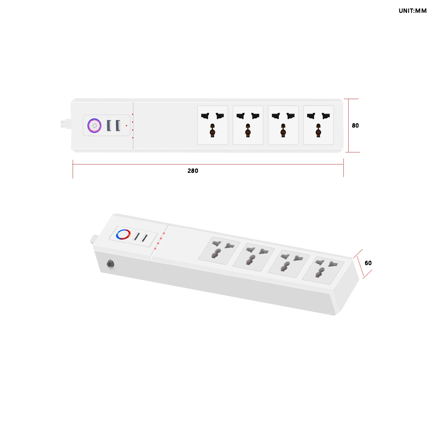 Régua de Tomada Universais com Usb Remoto por Voz Independente por Tuya Inteligente Elink Zigbee Plugues Controle Use 16a - Image 3