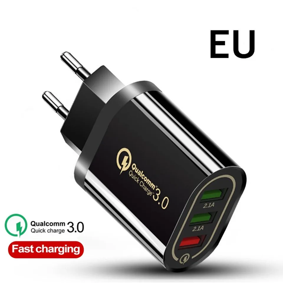 

Quick Charge 3.0 USB Phone Charger UE/US For Samsung S8 S9 Xiaomi mi 8 Huawei Fast Wall Charging For iPhone 6 7 8 X XS Max iPad