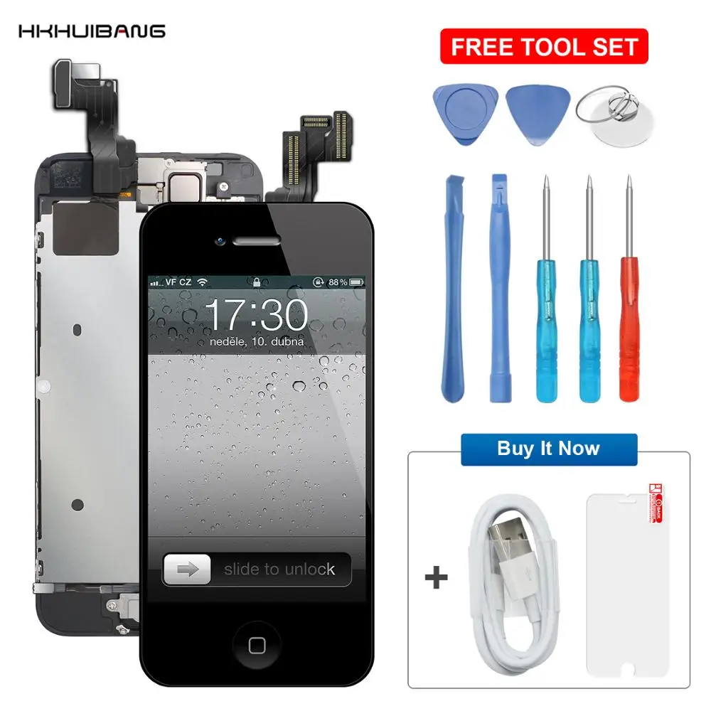 

AAA+Full Assembly LCD Screen For iPhone 5 5S 5C 6 6S Plus LCD Display Touch Screen Digitizer Frame With Front Camera+Home Button