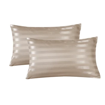 

High-end Satin strip pillow cases silk Pillow case solid color satin strip pillow cover king safe No zipper Pillowcases for home