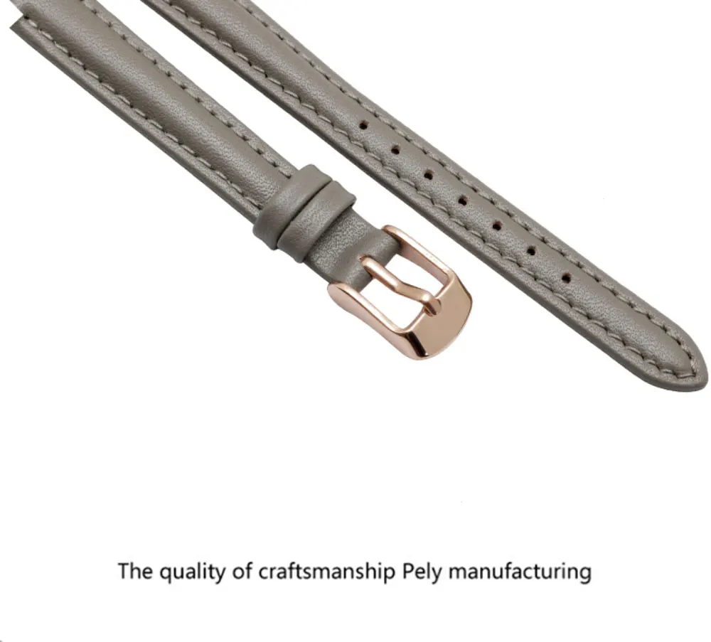 Color Cow leather watchbands women's wristband convex interface strap Suitable for SHE SHE 4029 3034D watch accessories