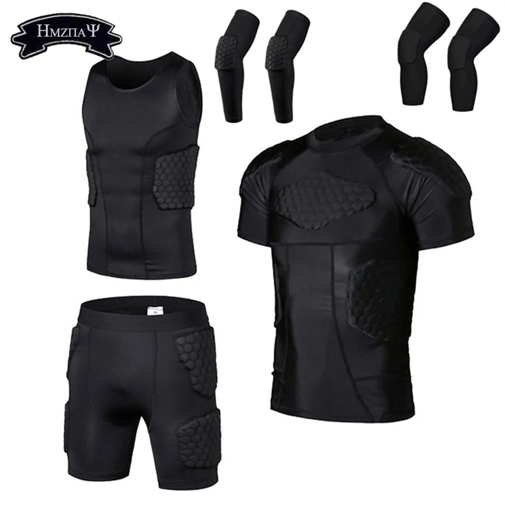 Men's Liner Compression Anti-Collision Suit Shorts Vest Knee Pads Football Basketball Skating Clothing | Спорт и развлечения