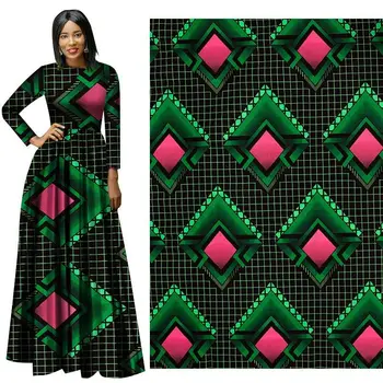 

Green Diamond Ankara Nigerian Printed Wax Fabric For Sewing Dress 2020 New African Veritable Print Wax Fabric For Wedding