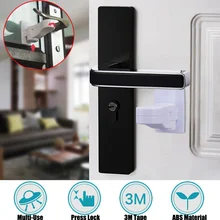 Serrure adhésive Anti ouverture pour armoire de sécurité pour bébé, en ABS, protection de levier de porte pour enfants, accessoires pour bébés, livraison gratuite