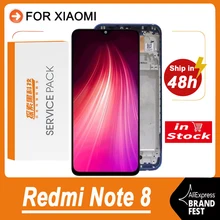 100% original display de substituição para xiaomi redmi nota 8 display lcd tela toque digitador assembléia para redmi note8 com logotipo