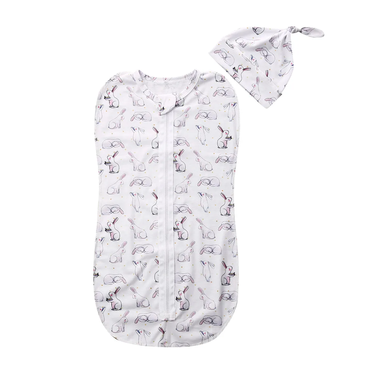 Emmaaby/хлопковое Пеленальное Одеяло на молнии для новорожденных; спальный мешок; 0-6 м - Цвет: J