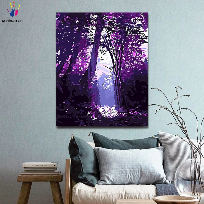 DIY paint Современный Цветочный пейзаж-это сочетание цифровых и инструментов размером 40x50
