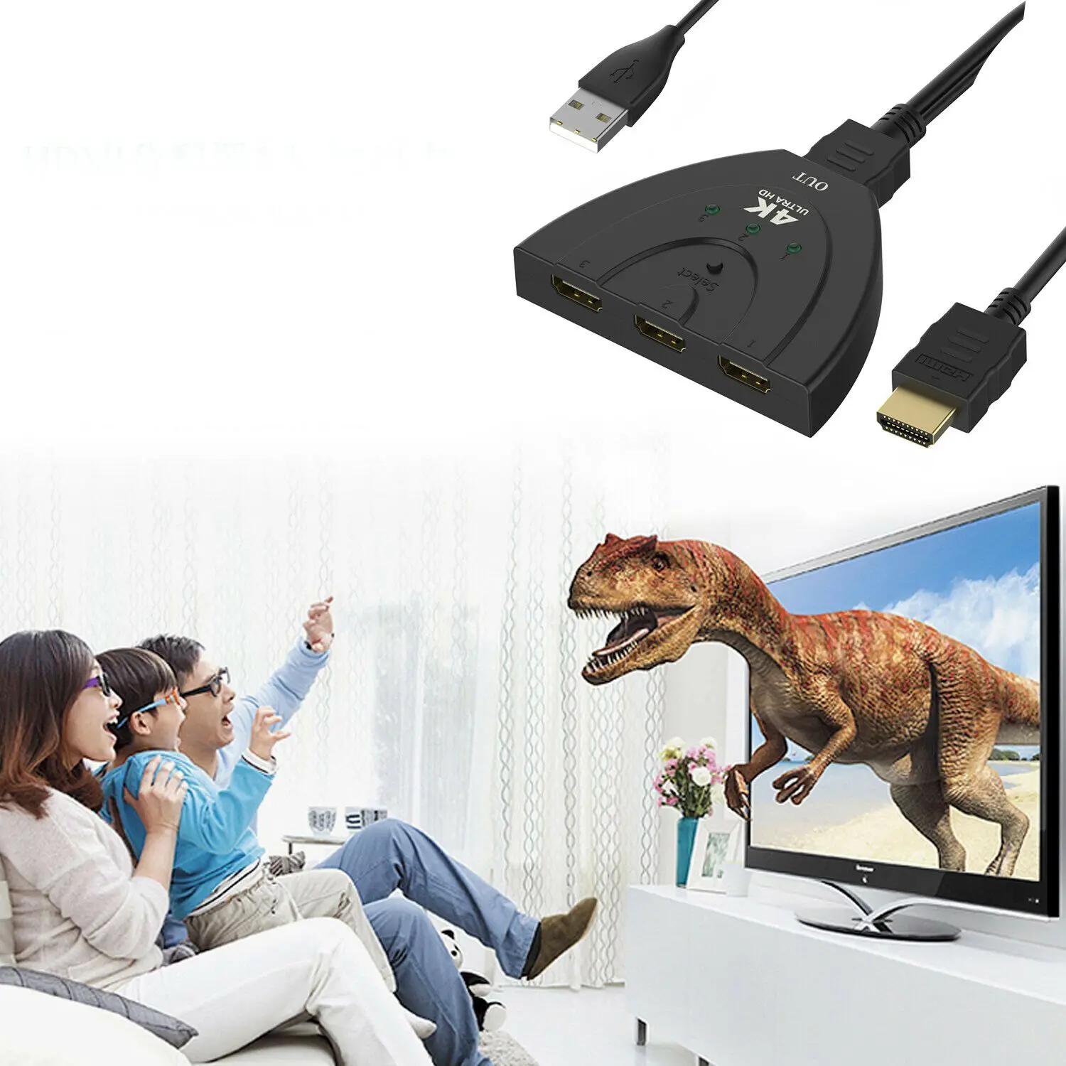 Full HD HDMI сплиттер 1X3 репитер усилитель 3D 1080p 4K переключатель коробка 1 в 3 выхода